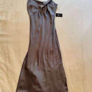 Express Satin Gray Dress